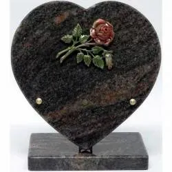 Plaque cœur sur socle bronze couleur - 65webp
