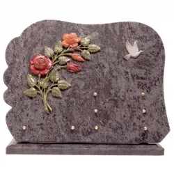 Plaque forme biseautée branche de roses - 169webp