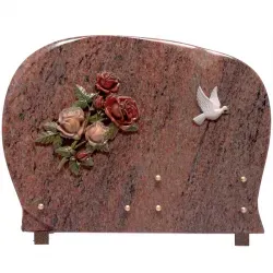 Plaque forme biseautée bronze couleur bouquet de rose - 145webp