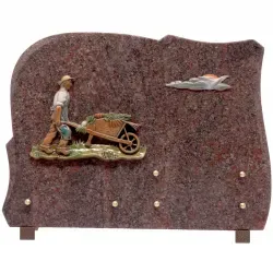 Plaque forme biseautée bronze couleur jardinier - 105webp