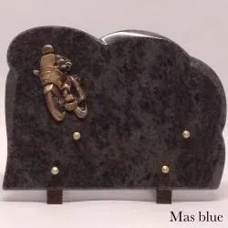 Plaque forme biseautée bronze moto - 70webp