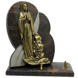 Plaque forme biseautée bronze religieux sur socle - 150webp